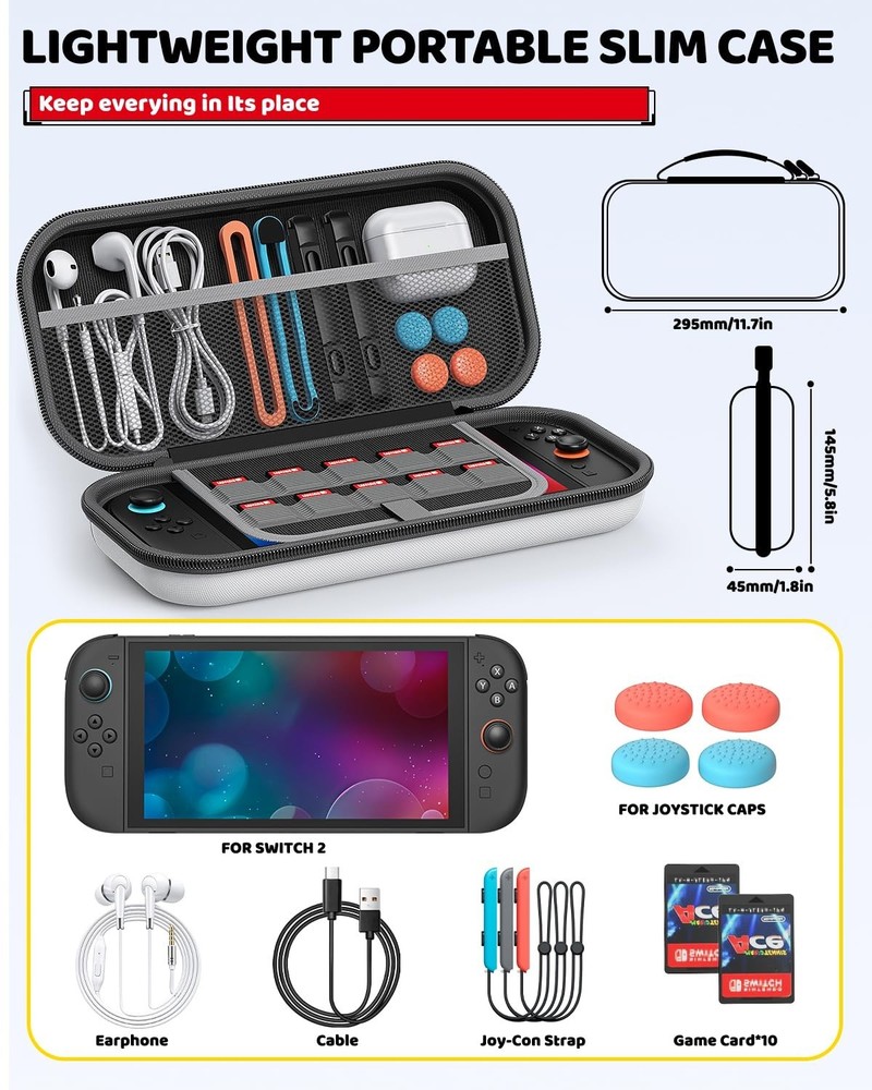 Switch 2 Accessories Bundle for Nintendo Switch 2 2025 White