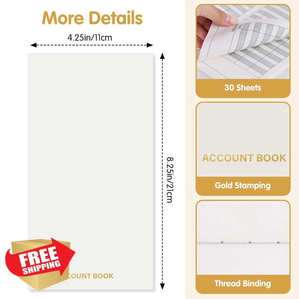 Pocket Planner Notebook Insert 30 Sheets 8.25x4.25 Account Book