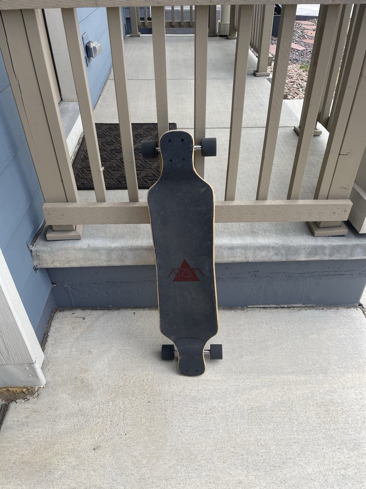 Atom Complete Longboard w/ Trucks & Wheels Red/Orange Geometric Graphic