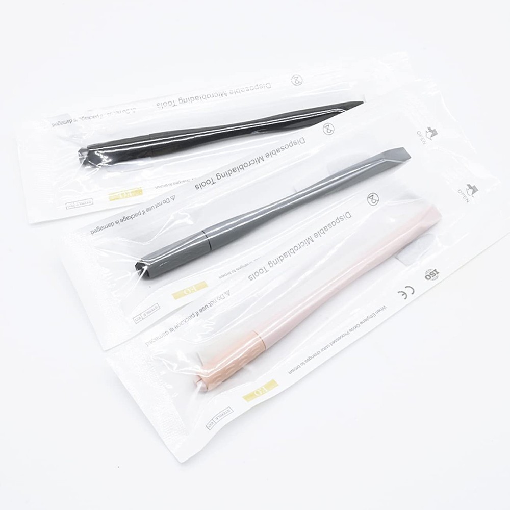 10Pcs Microblading Handles Disposable Manual Microblading Pen with Nano 18 U ...