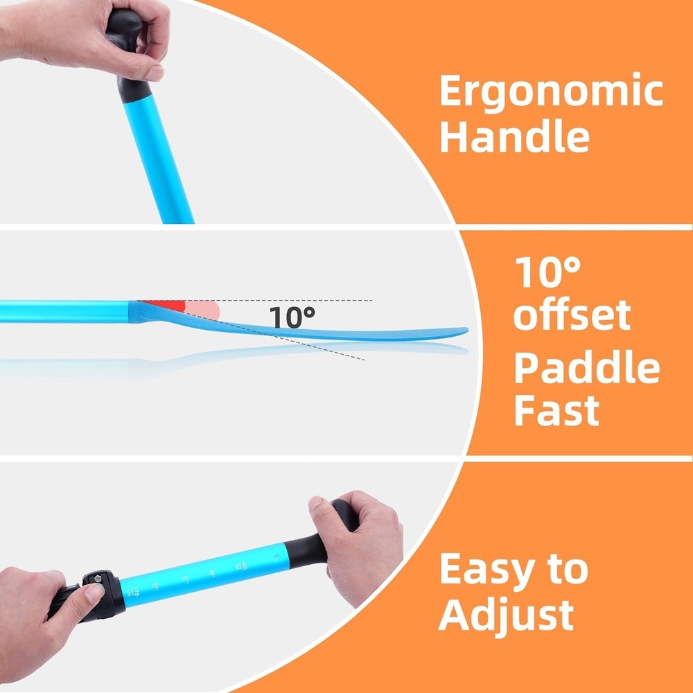 SUP Paddle 4-Piece Adjustable Kayak Paddle Floating Lightweight Paddle Board ...