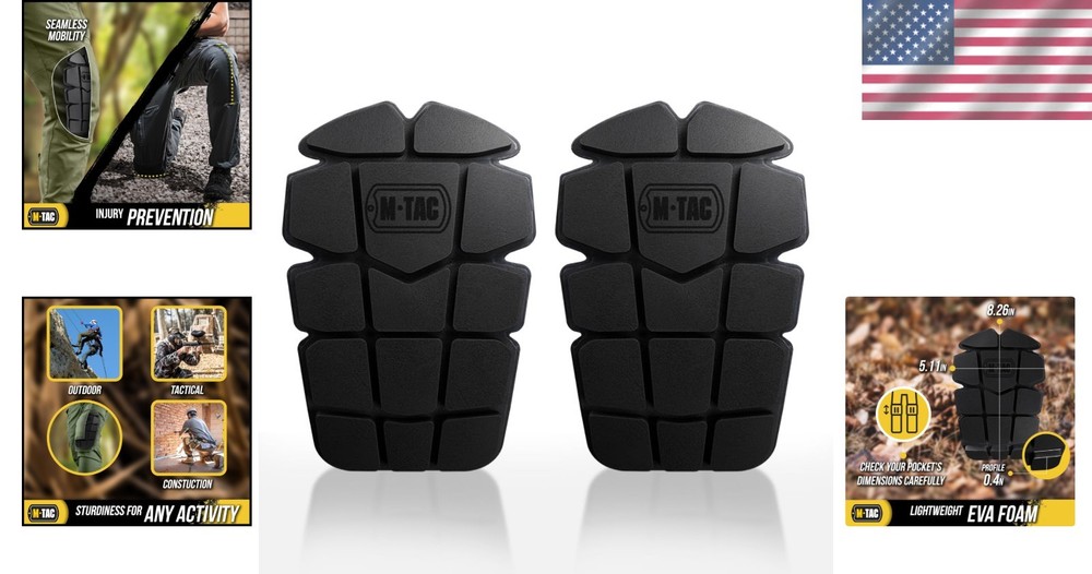 Memory Foam Knee Pad Inserts - Lightweight & Adjustable for Work & Tactical Use