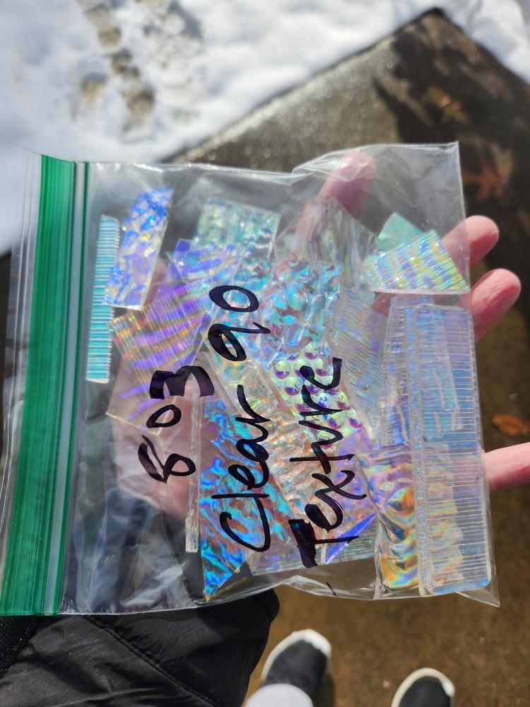 1/2 Lb Clear Coe90 Textured Glass, Regular Thickness