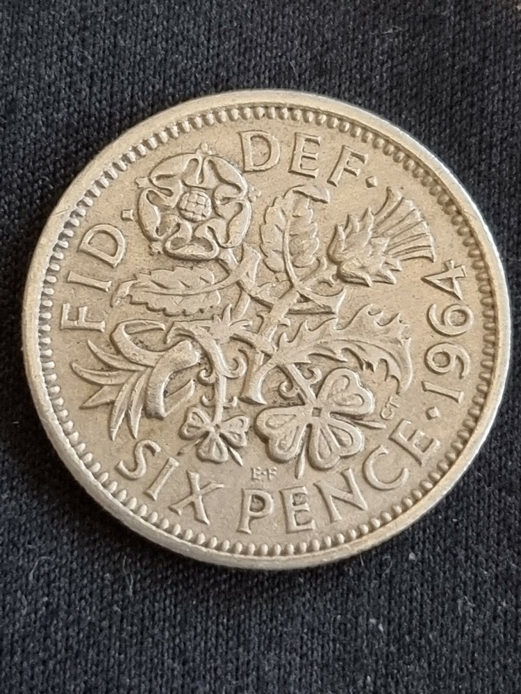1964 Sixpence Coin