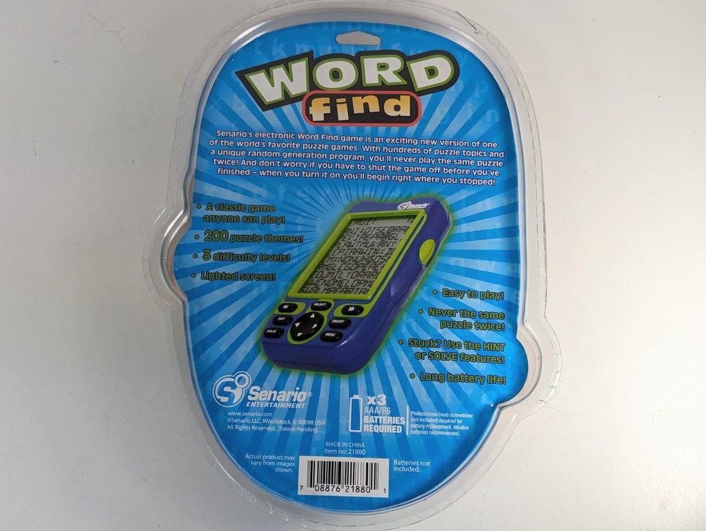 Senario Electronic Word Find (2002) Handheld Game