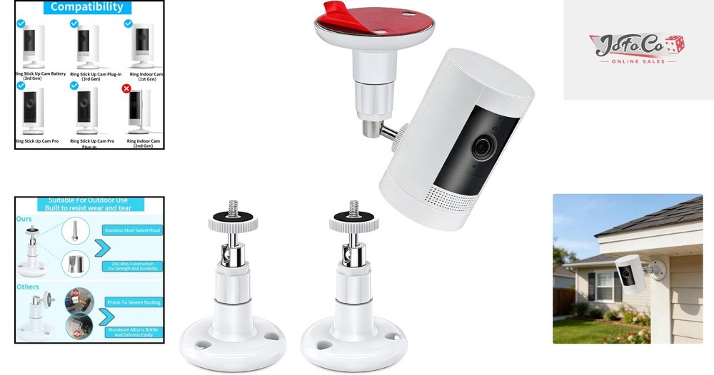 Universal Security Camera Mount Kit - 360° Adjustability for Ring & Arlo Cameras