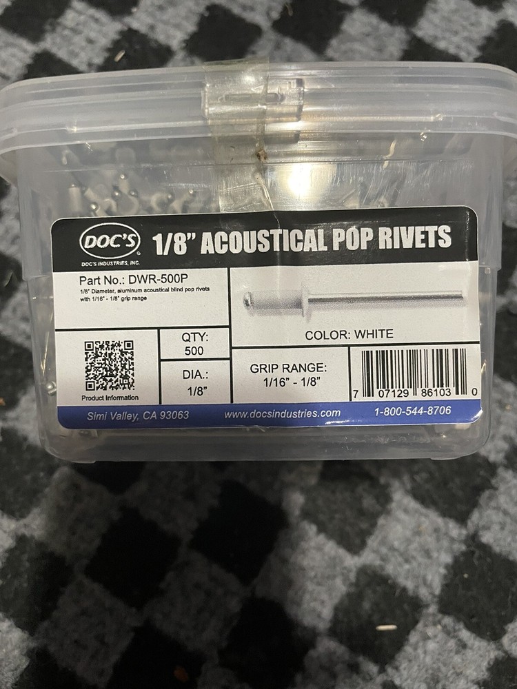DOC’S 1/8” Acoustical Pop Rivet