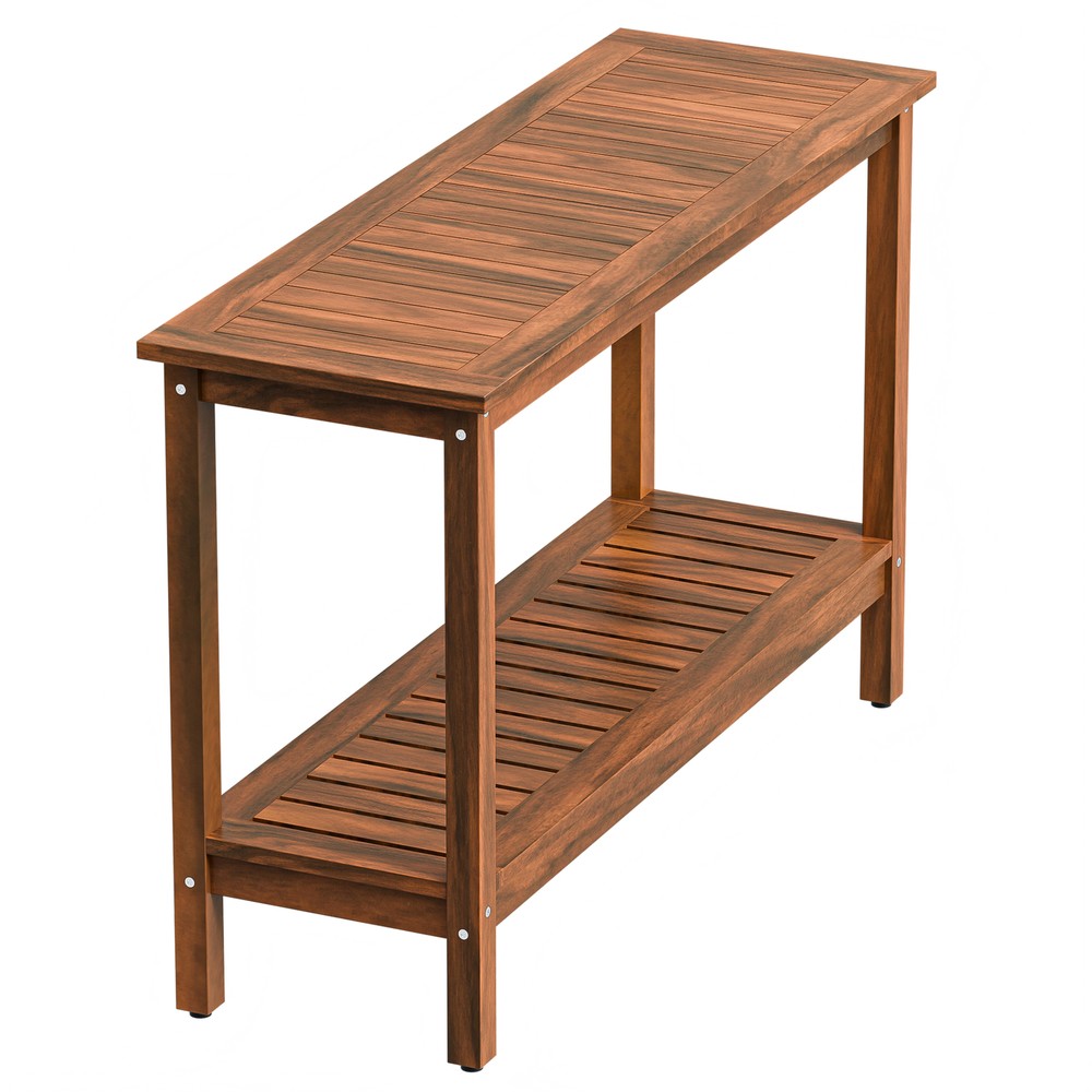 48'' Console Table Entryway Sofa Side Table with 2 Storage Shelves Organizer