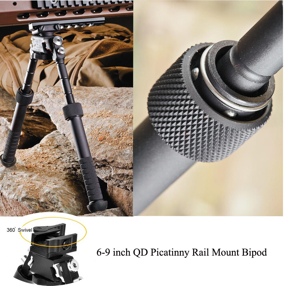 6.5-9'' inch Bipod Adjustable Pivoting Mount Tilting with Quick Release Adapter