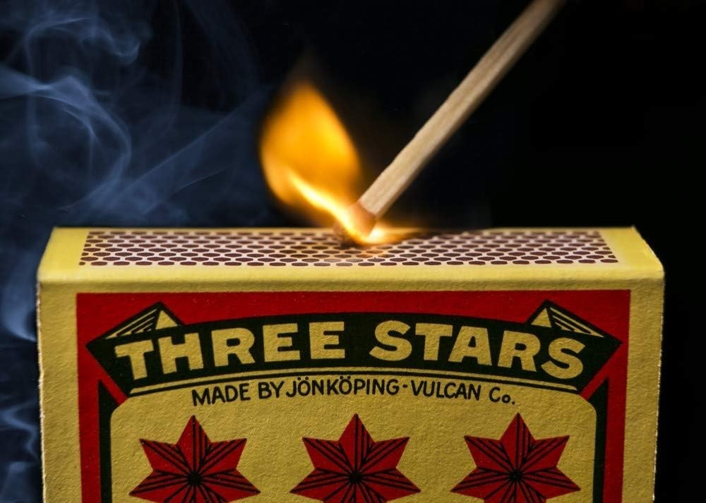 Three Stars Safety Matches, 10 pack