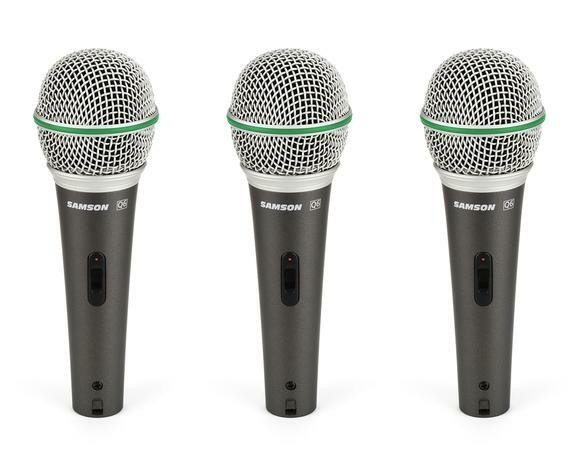 Samson SAQ6CL3P Dynamic Supercardioid Handheld Microphone (3-pack)