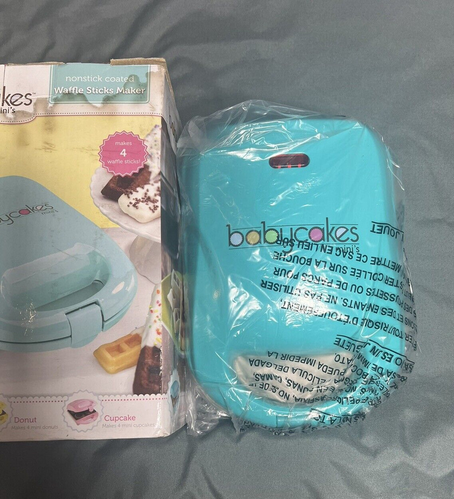 New Babycakes Mini's Waffle Sticks Maker Blue Nonstick