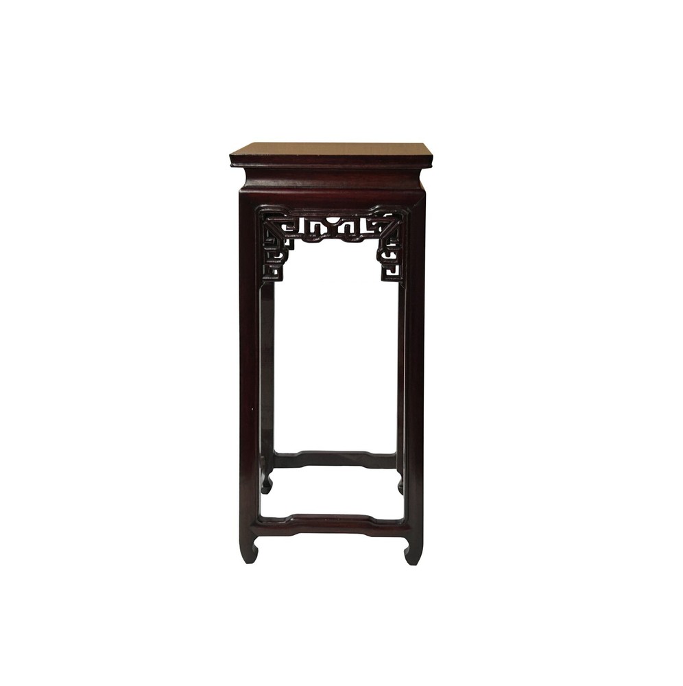6" Brown Ru Yi Pattern Square Tall Slim Display Stand Easel st1060