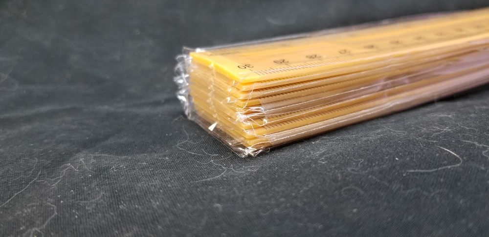 Yellow Plastic Ruler Standard & Metric 10 Pack