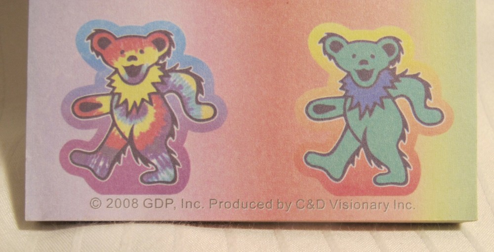 Vintage Grateful Dead Dancing Bears Scratch Pad Note Pad
