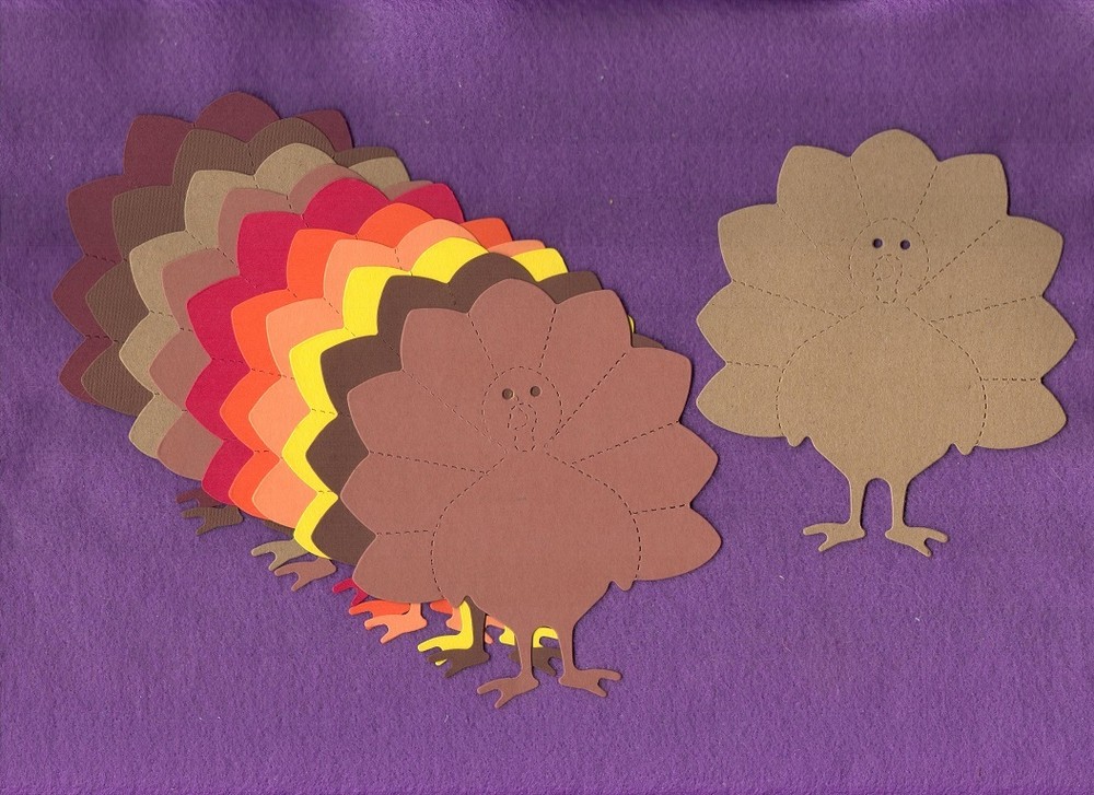 TURKEY die cuts Scrapbook cards