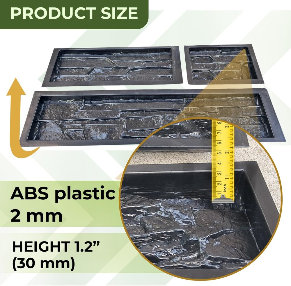 10 pcs ABS Flagstone Cement Mold 2mm Plastic