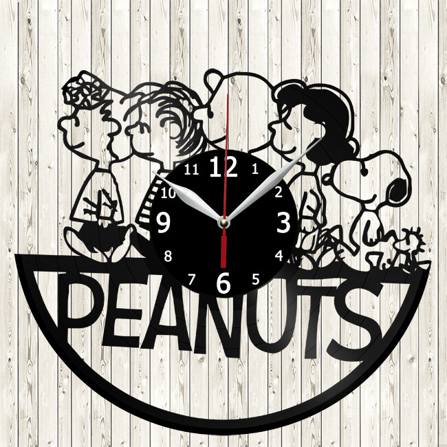 Peanuts Vinyl Record Wall Clock Decor Handmade 5721