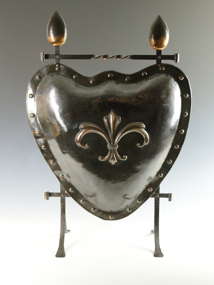 English Arts and Crafts Hammered Copper Firescreen