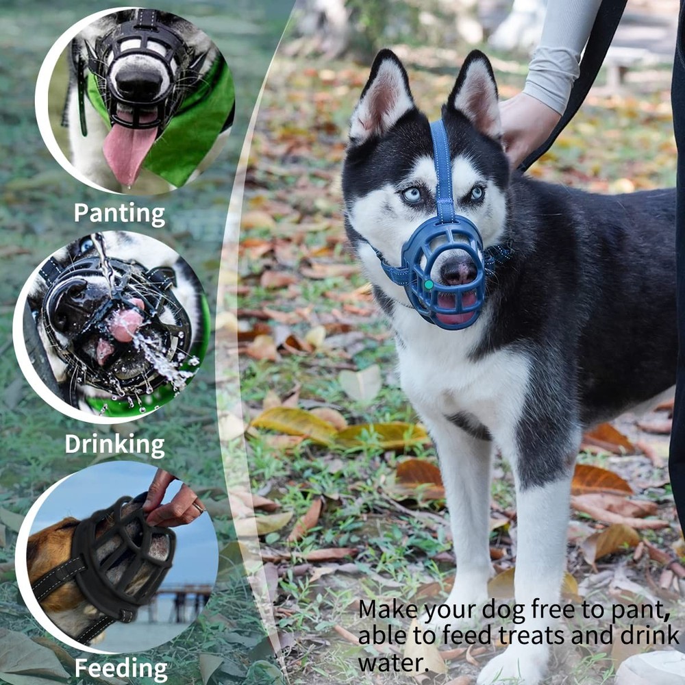 Dog Muzzle, Basket Muzzle for Small Medium Large Dogs, Soft Cage Mouth Cover ...