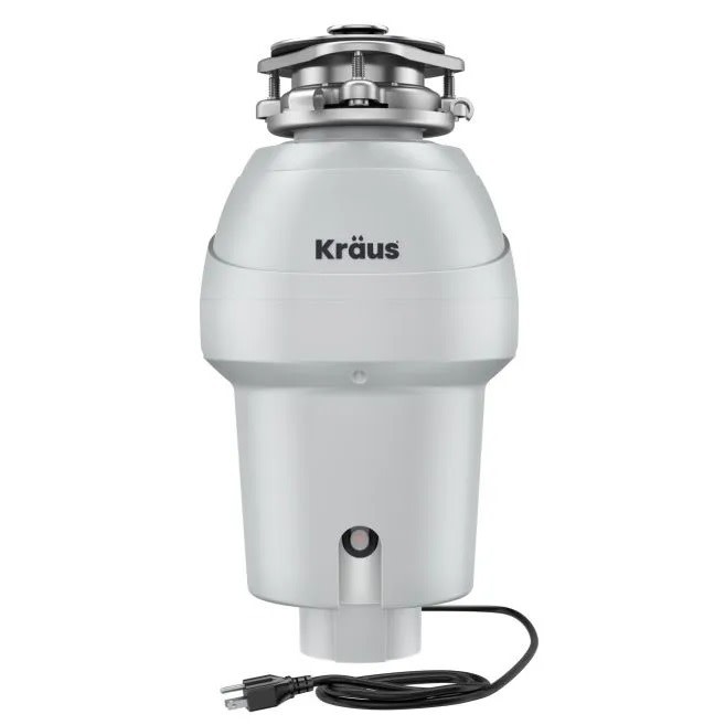 Kraus KWD211-75 WasteGuard 3/4 HP Continuous Garbage Disposal - Matte Cool Grey
