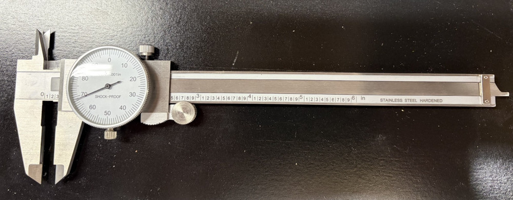 6"  Stainless 4 Way Dial Caliper .001" Graduation
