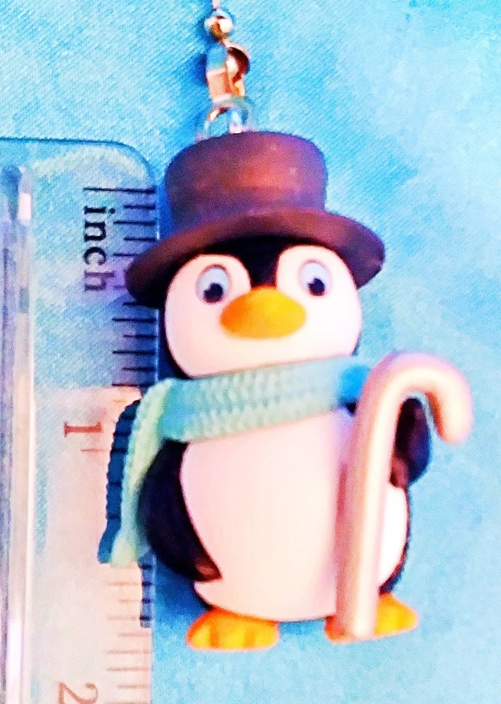 Set of Two ~ Adorable Penguin Top Hat &Cane Winter Plastic ~ Ceiling Fan Pulls