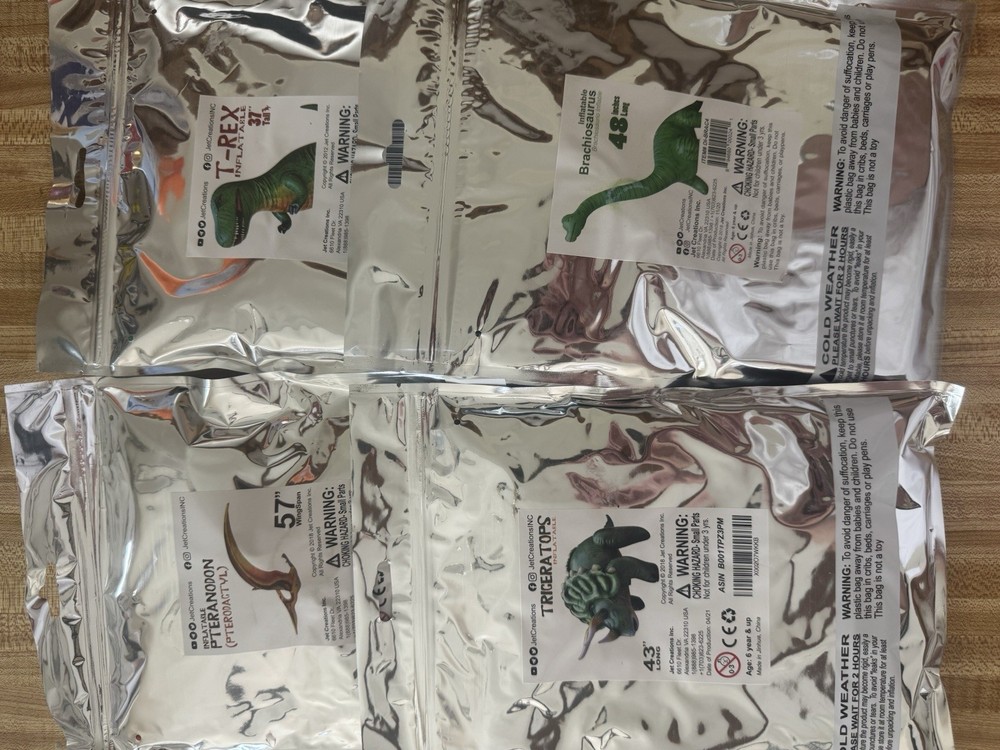 Jet Creations inflatable Dinosaurs - 4 Pack