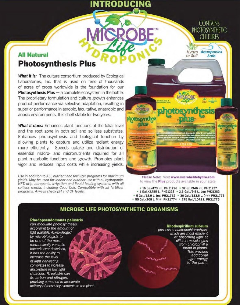 Microbe Life Hydroponics PH21227 Photosynthesis Plus Microbial Inoculant