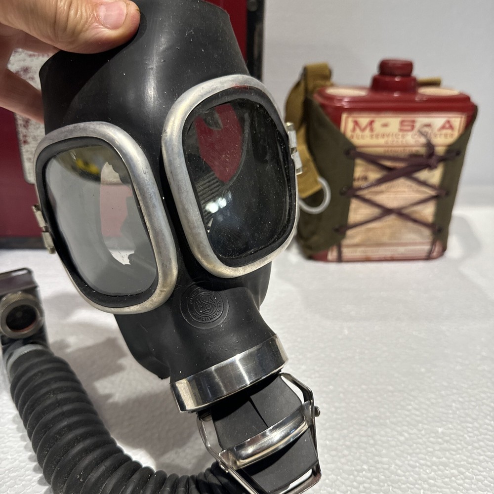 Vintage Mining MSA All Service Gas Mask With Case And Instructions Model 5