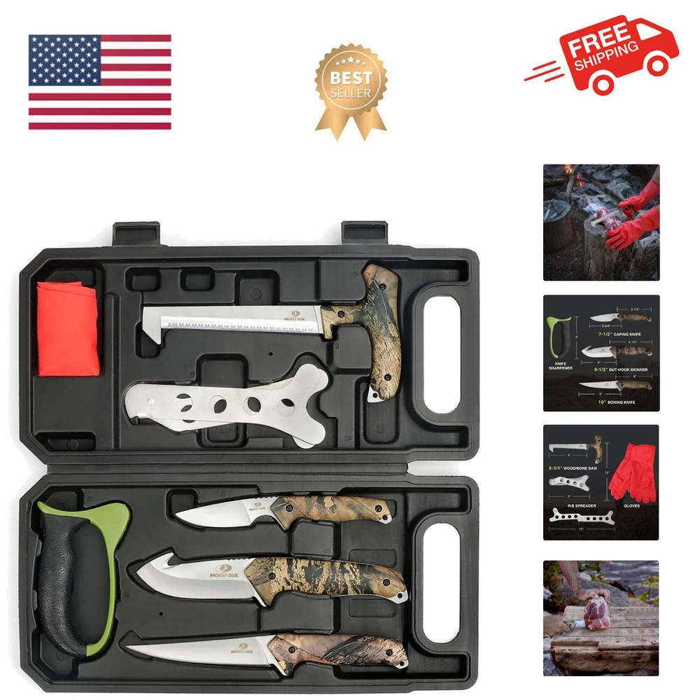 Hunting Field Dressing Kit - Portable Butcher Game Processor Set 8-Piece