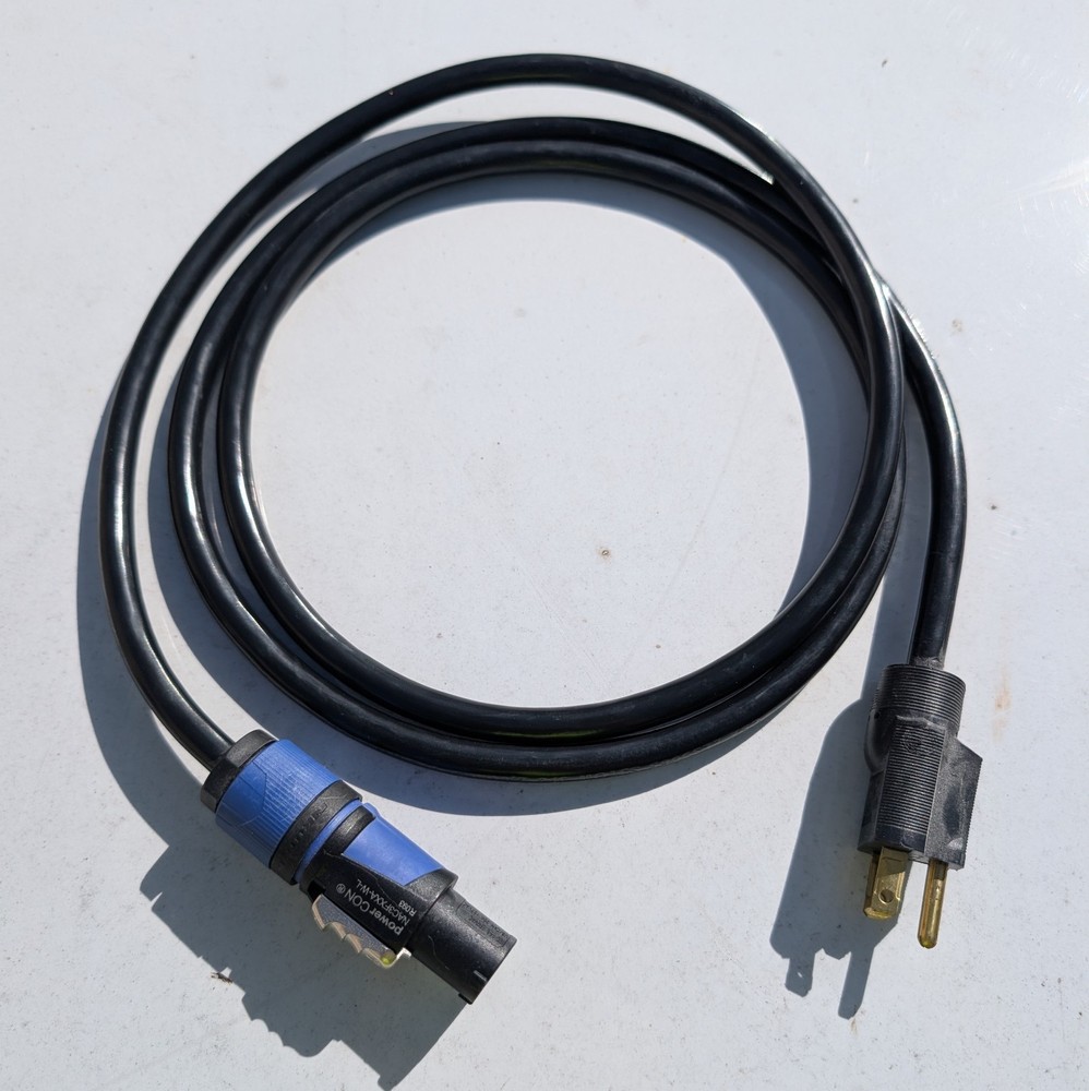 Adapter Edison Male to PowerCON Blue Power Cable, 6 ft