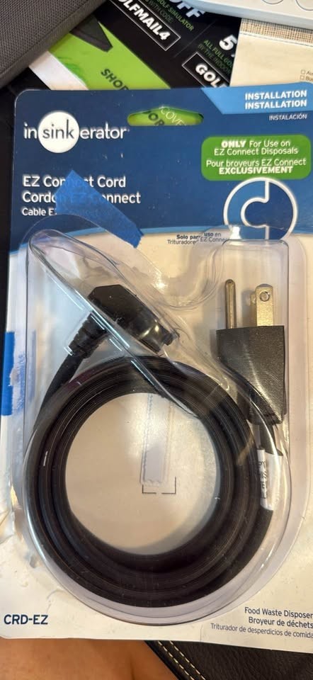 1 Pcs Garbage Disposal Power Cord Compatible with Insinkerator Ez Connect Power