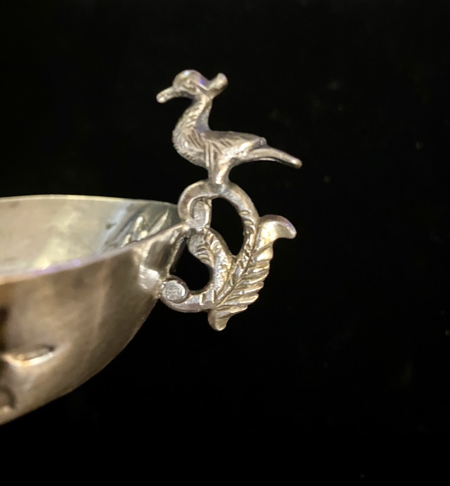 Serving Floral Bird Design German 800 Silver