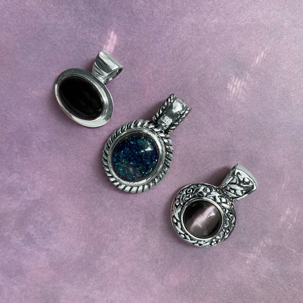 Three Necklace Slides - One unbranded, two Roman