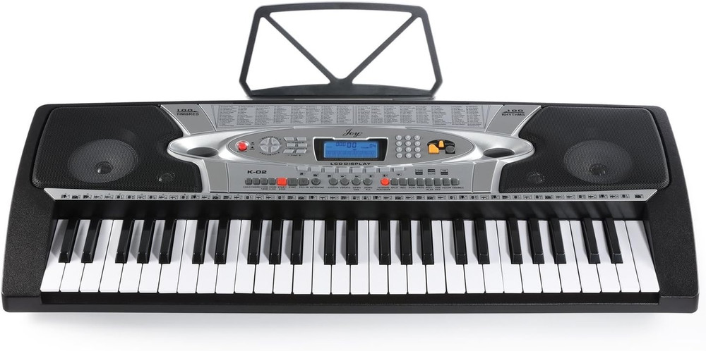 LCD Screen 54-Key Portable Electronic Keyboard for Beginners with Power Supply