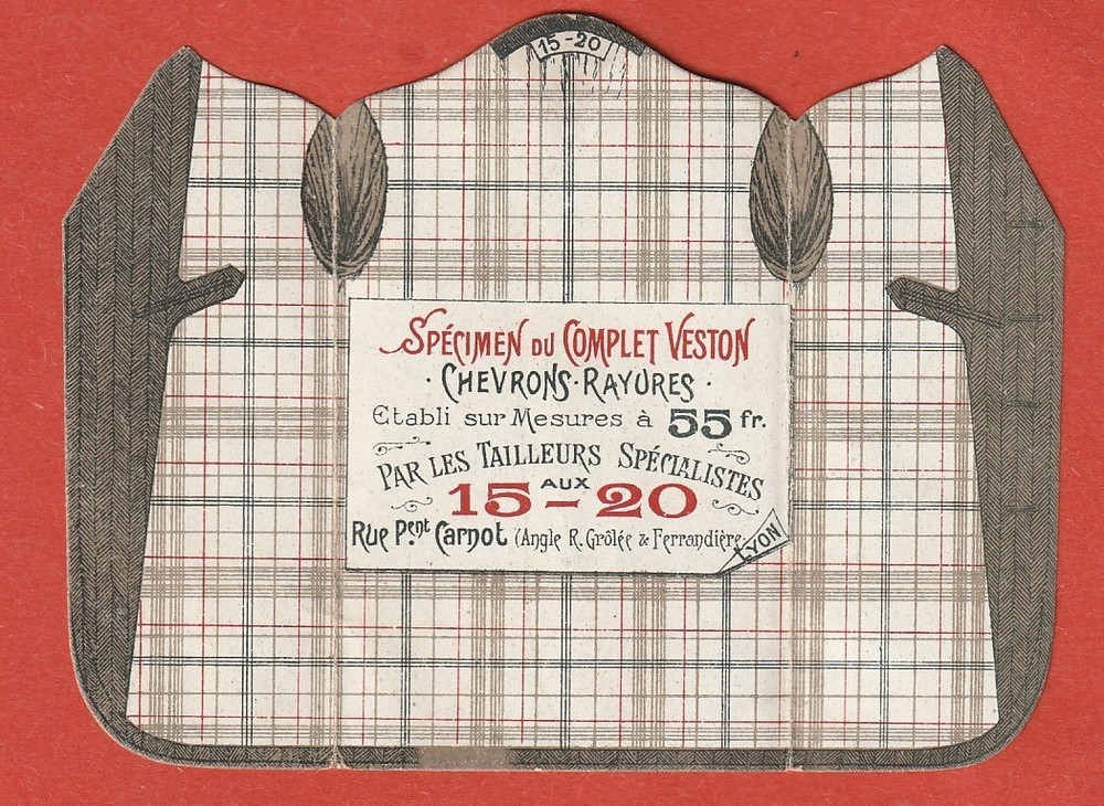 ADVERTISEMENT - SPECIMEN DU COMPLET VESTON - LES TAILLEURS SPECIALISTS - LYON