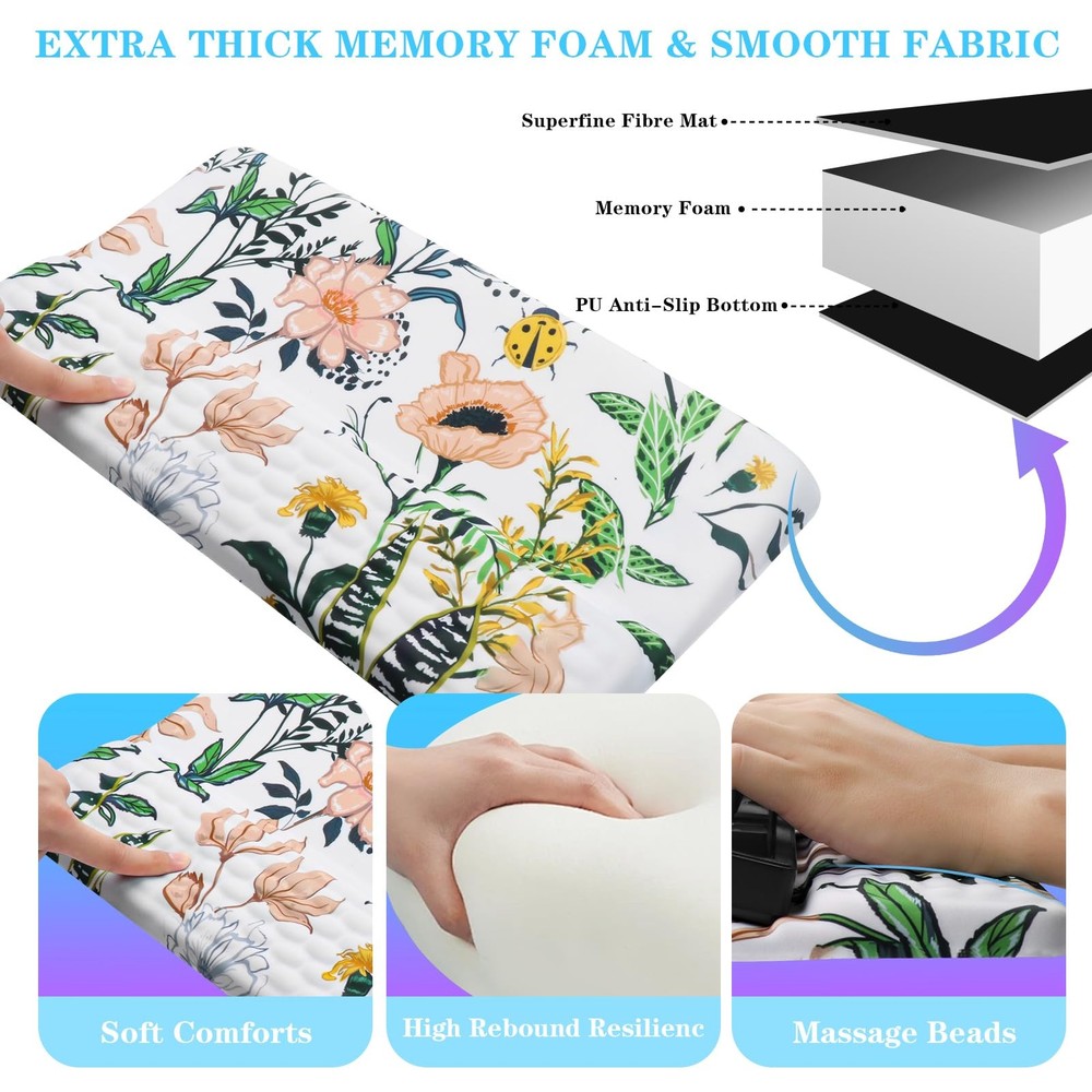 Ergonomic Tilted Computer Keyboard Stand Wrist Rest Riser Tray Wild Grass