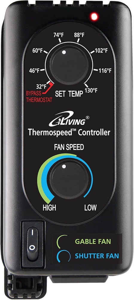 Exhaust Fan Thermospeed Temperature Controller and Speed Controller, Black, ILG8
