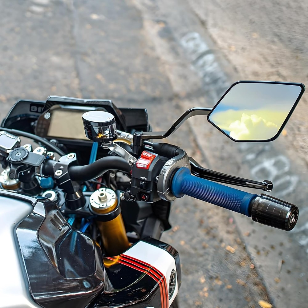 Motorcycle Rear View Mirrors, Stealth Wind Wing Side MirrorsLarge Mirror(Normal)