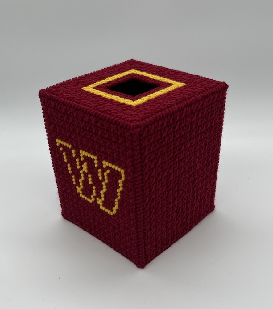 Washington Commanders Tissue Box Kleenex Sized Box Plastic Canvas Cover Handmade