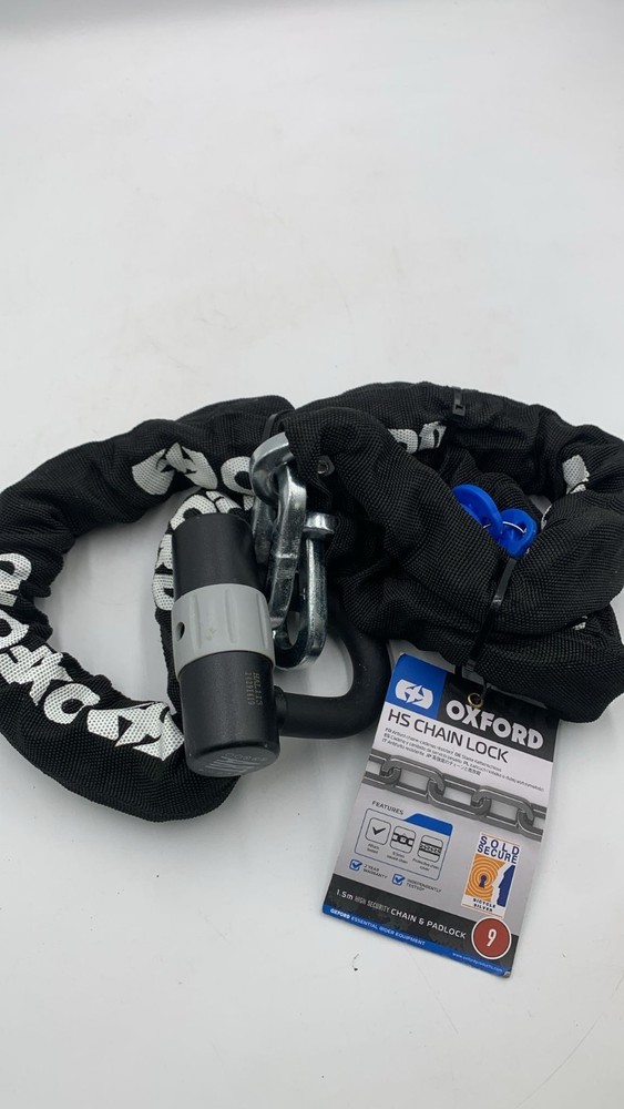 Oxford HS High Security Chain Lock 1.5M Sold Secure Bicycle Silver
