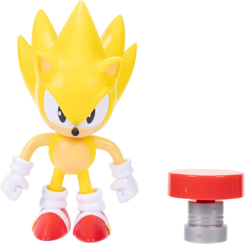 Sonic the Hedgehog 4-inch Super Action Figure with Red Spring...