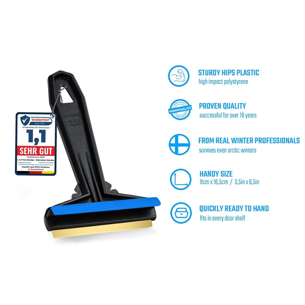 Car Ice Scraper Brass Blade - Fast, Effortless, efficient & Easy Random Color
