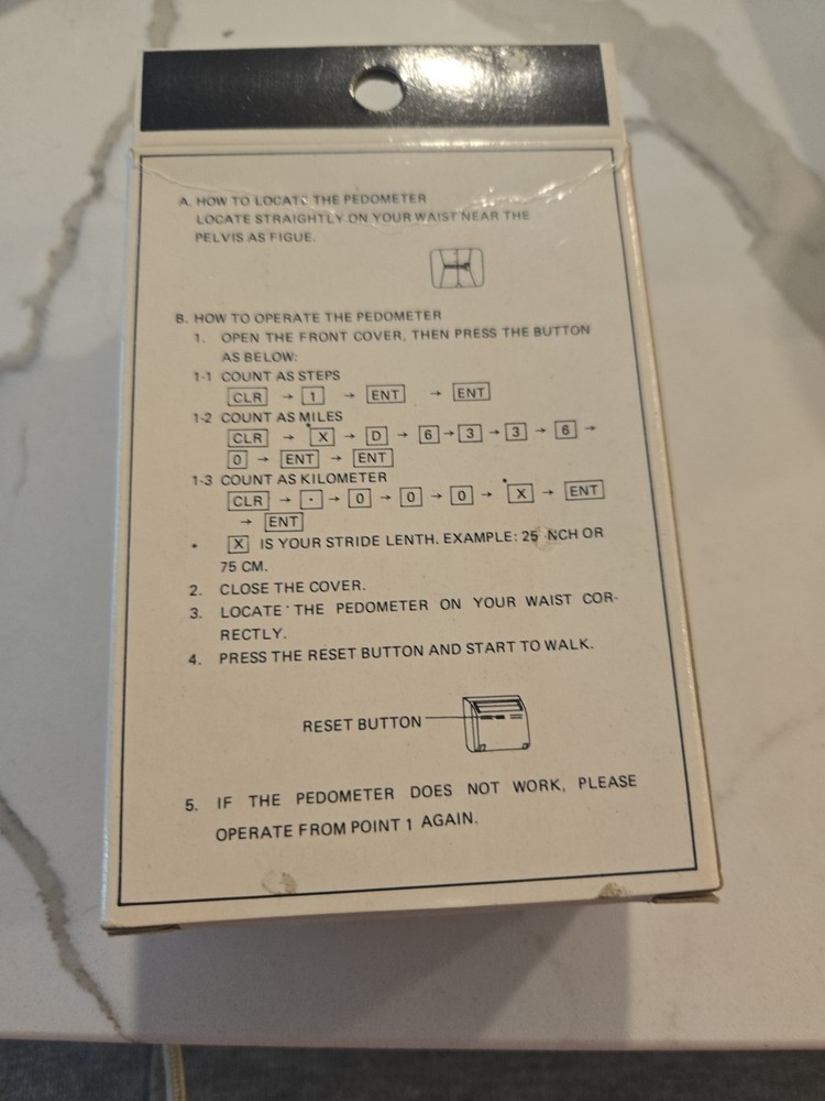 vintage pedometer walking and running