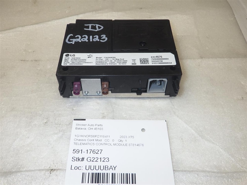 Cadillac XT5 2021-2024 Telematics Interface Module 87814676 5705