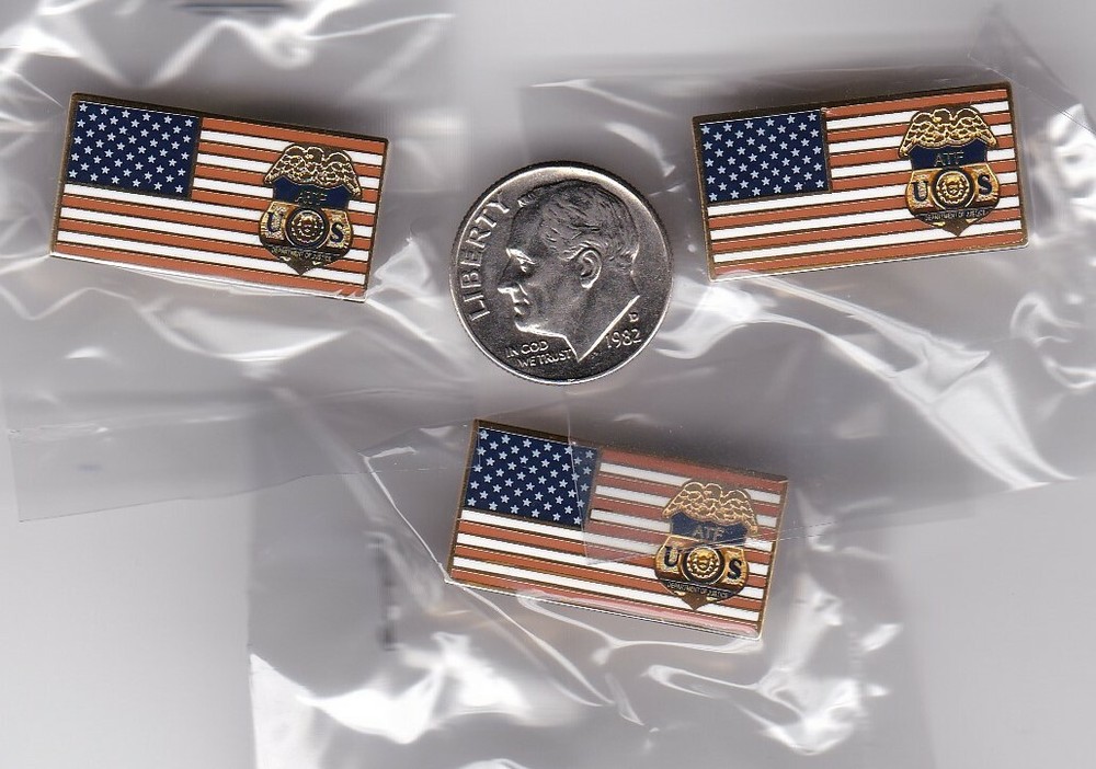 ATF Badge American Flag Lapel Hat Pins