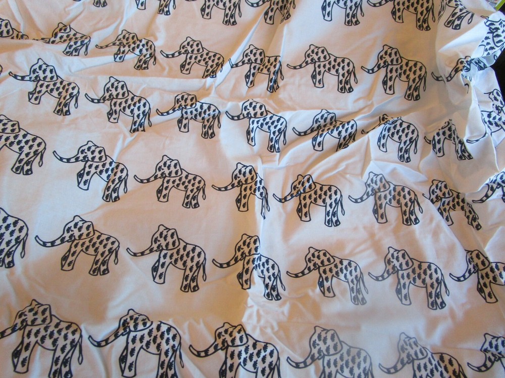 West elm Elephant navy blue  crib fitted sheet photo shoot sample