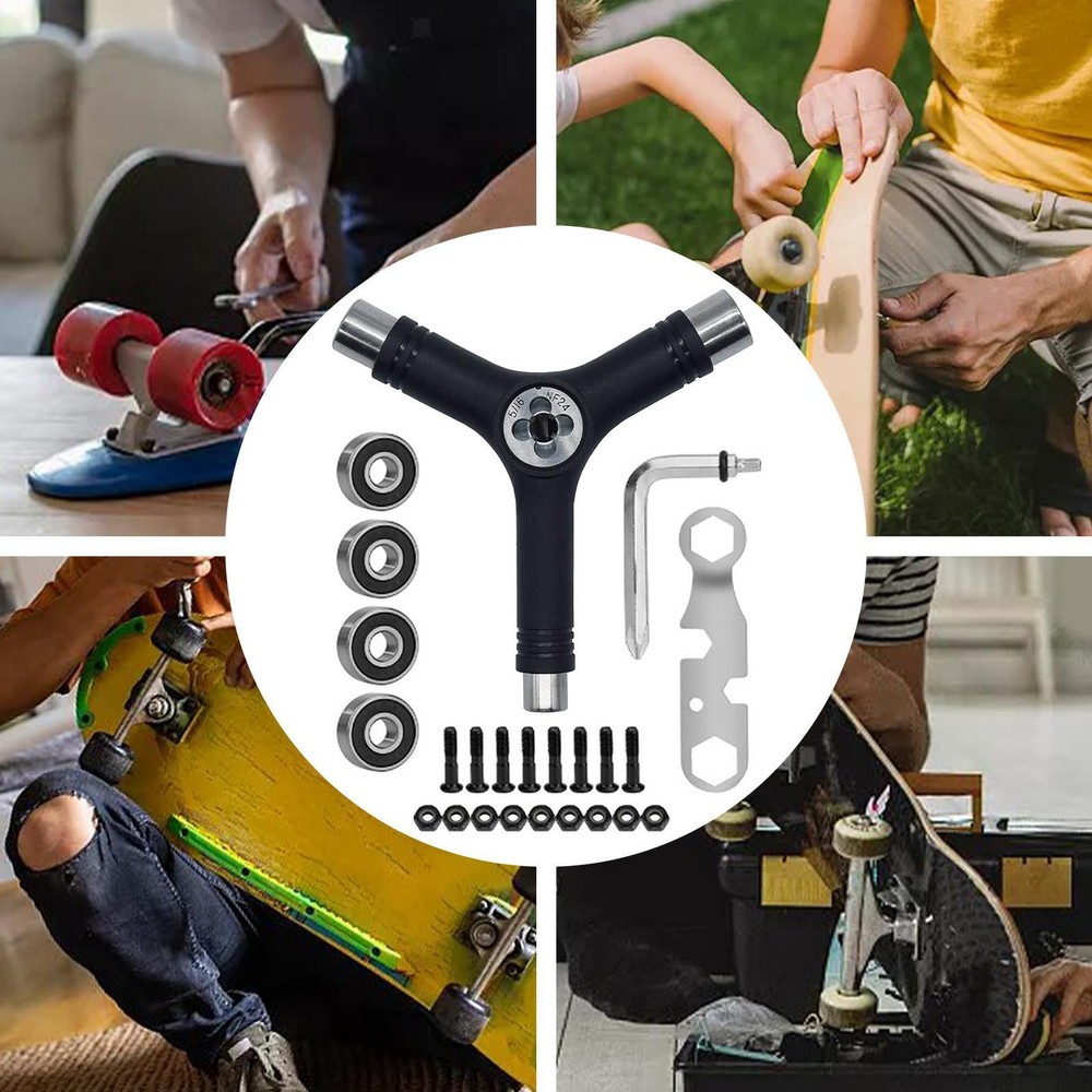 Skate Tool Accessory with Allen Key with 4 Bearings Y Tool for Roller Skate