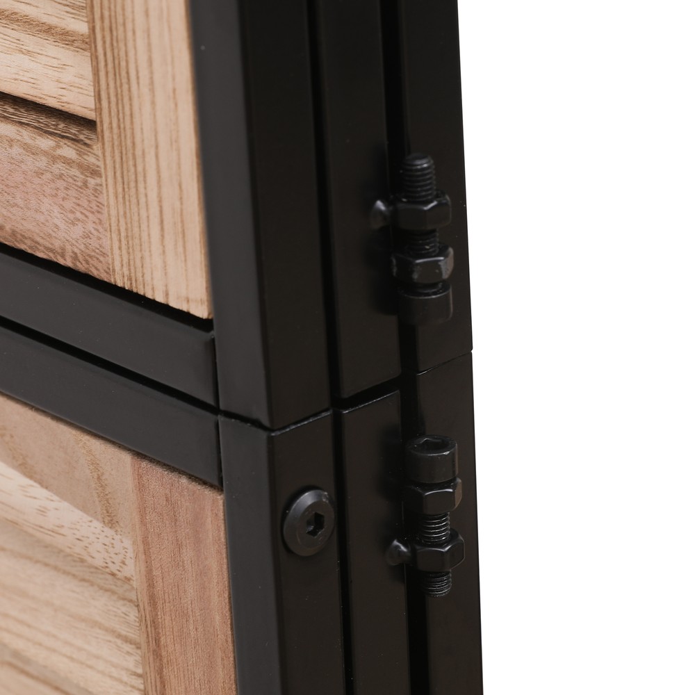 3 Panels Room Divider with Shutter, 6 FT Wood Folding Privacy Screen